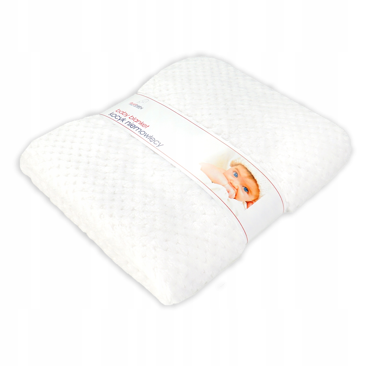 Kocyk soft delikatny do chrztu chrzest biały 80x90