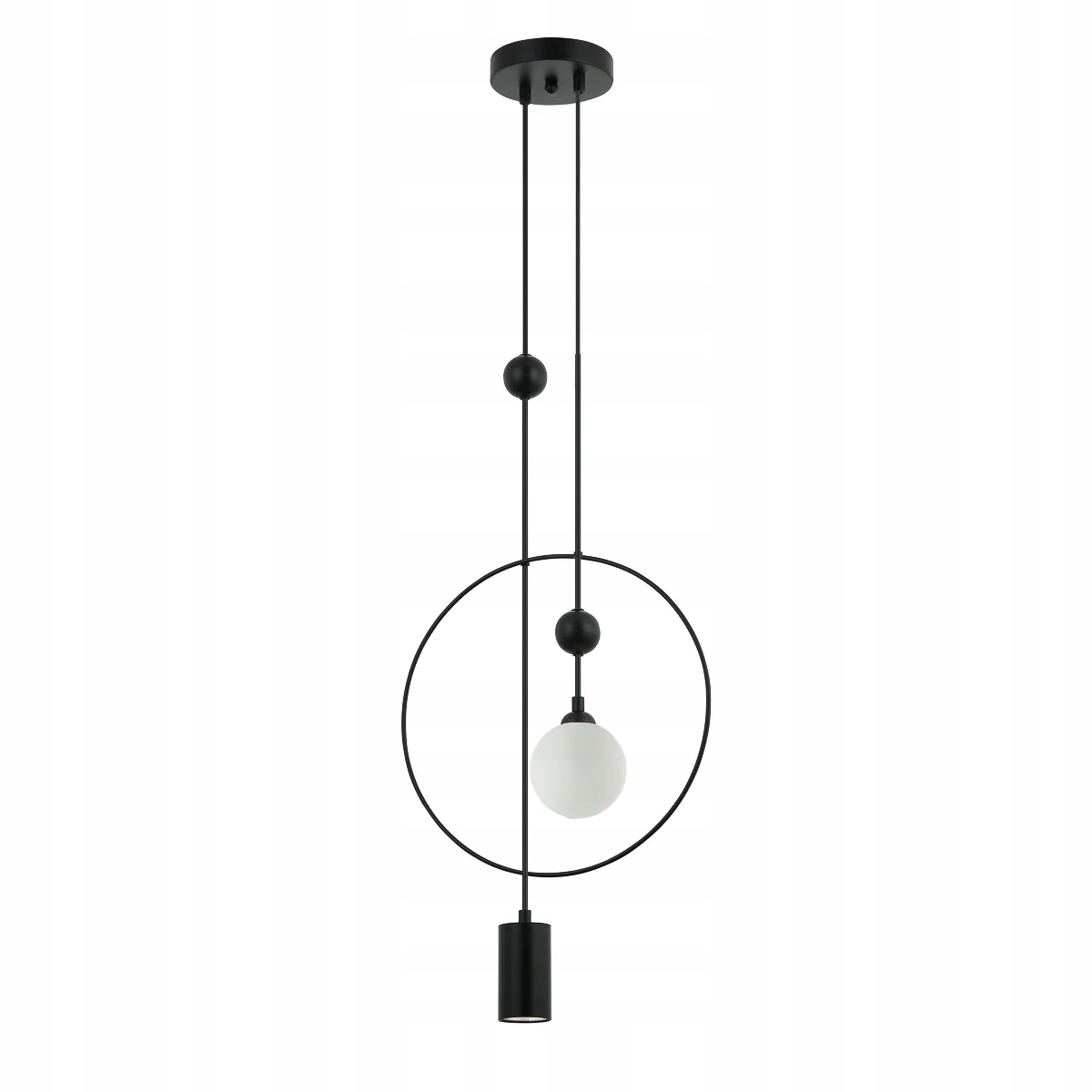 Závesná lampa Italux Trosti čierna, 2 svetlá GU10+G9, kov sklo