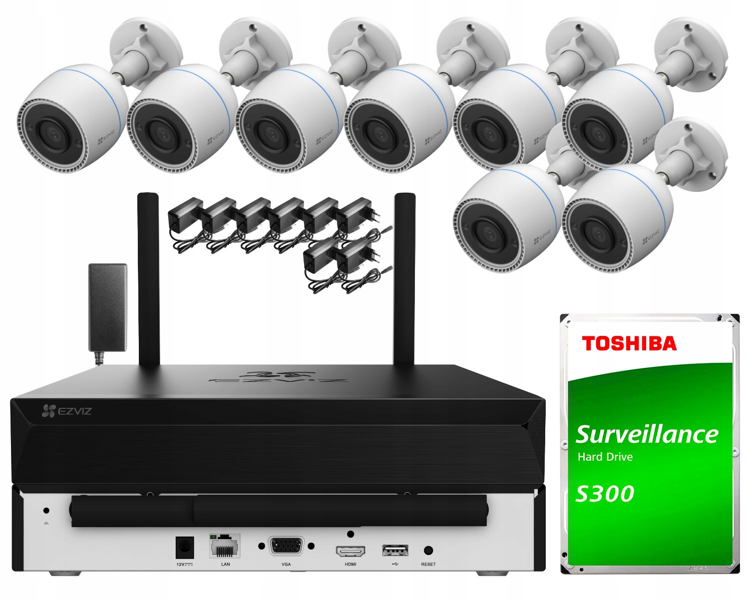 Súprava na monitorovanie Wi-Fi Ezviz 8x CS-H3C Full Hd