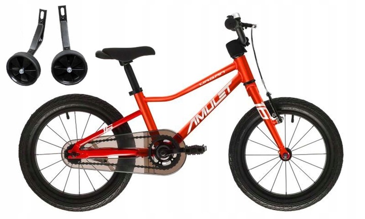Rower dziecięcy lekki Amulet Fun (16'') 7,2 kg urban red/white