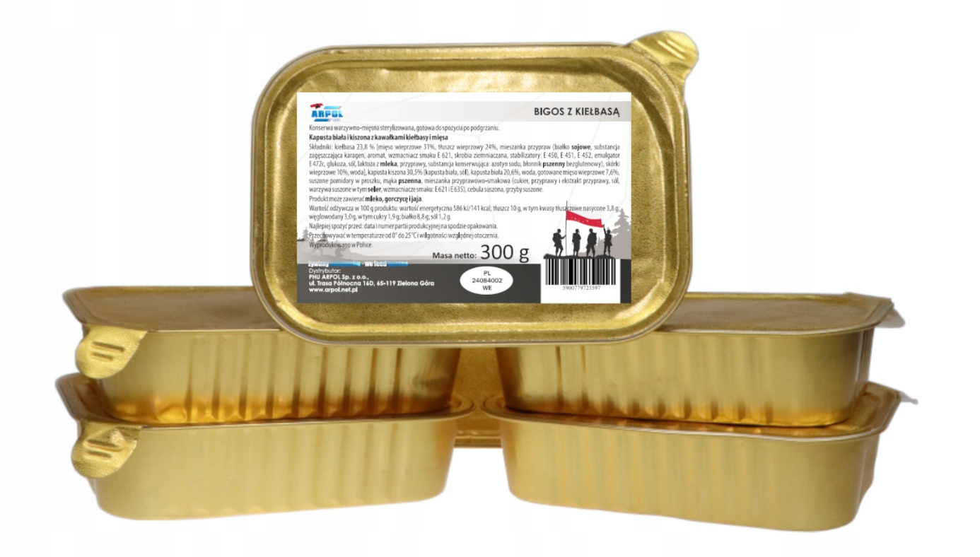 5 x Bigos s klobásou 300 g konzerva vojenská miska