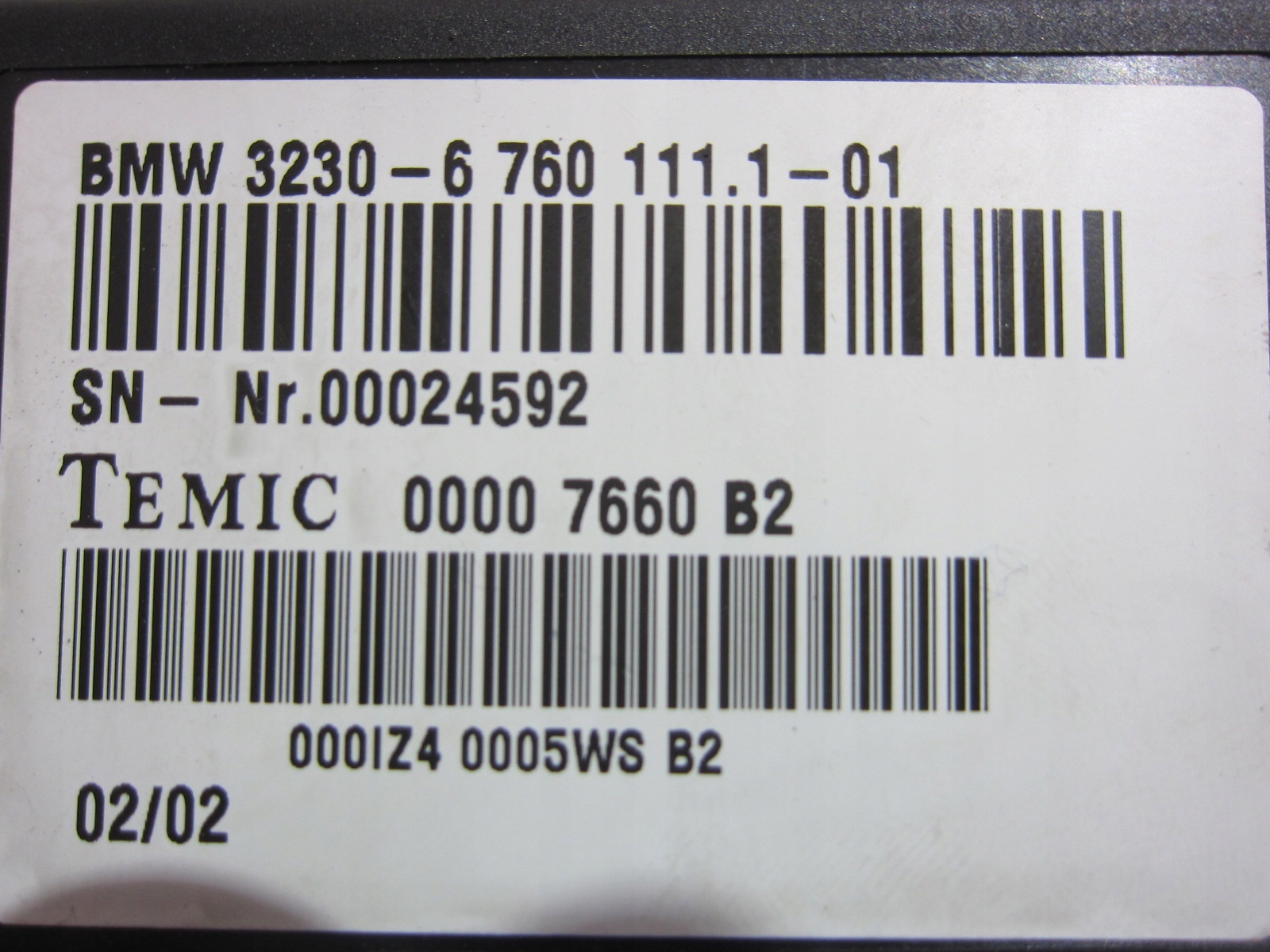 BMW E65 745i N62 module control unit steering wheel 6760111