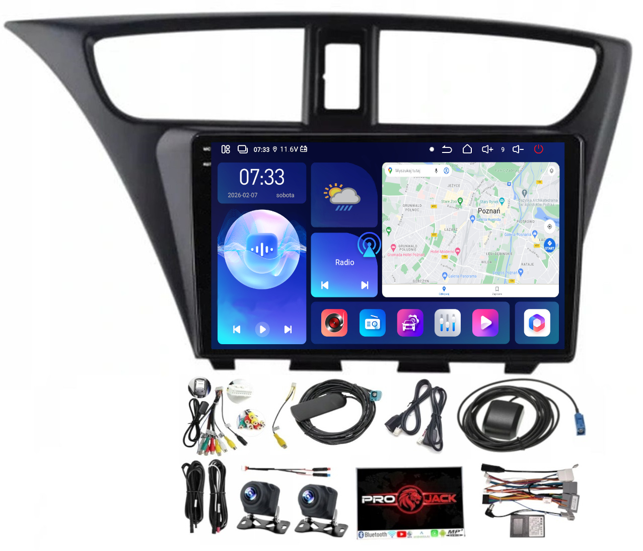 Rádio Navigace Carplay Gps Android Honda CIVIC 2012-2017 6GB 128GB Sim