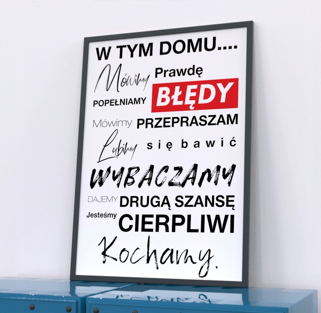 Plakat Motywacyjny W Tym Domu Mówimy Prawdę A3
