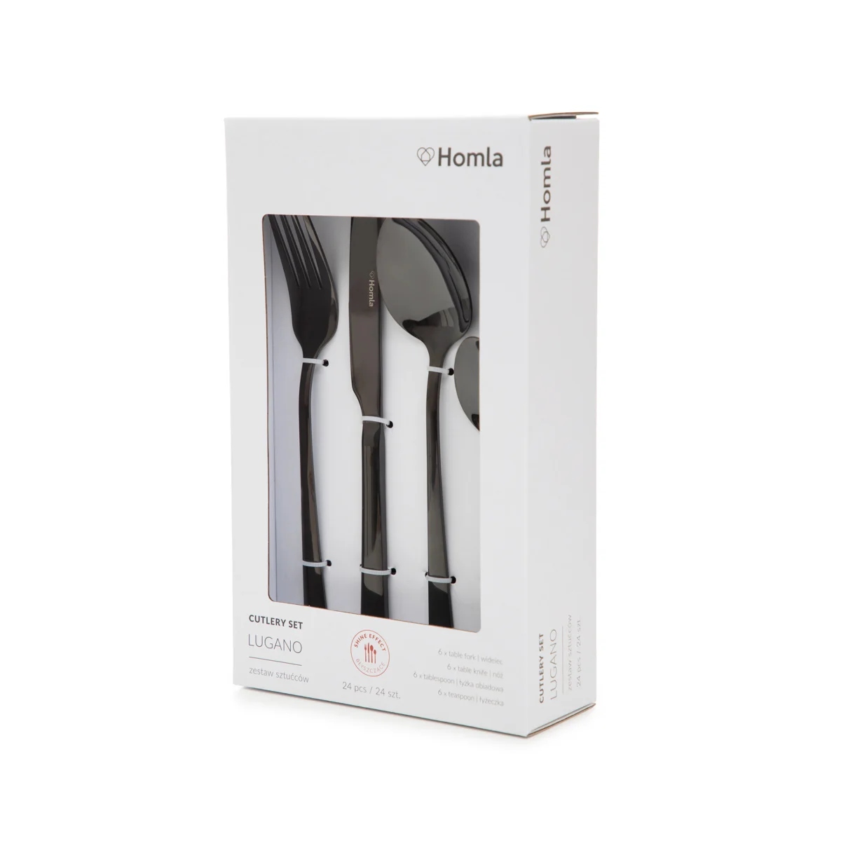 Sada příborů B2LUGANO černé 24 ks Homla