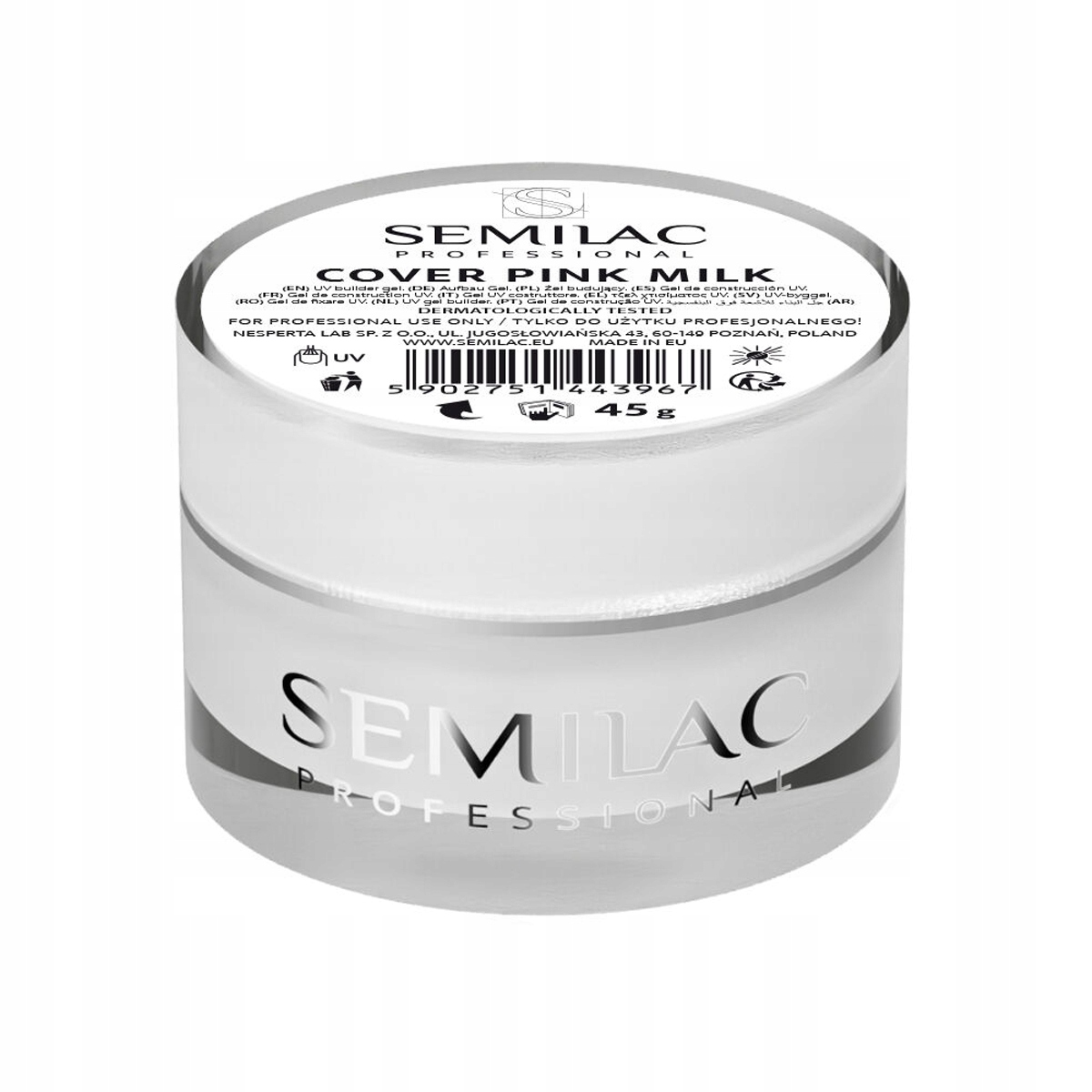 Semilac Professional Żel Budujący Cover Pink Milk 45g