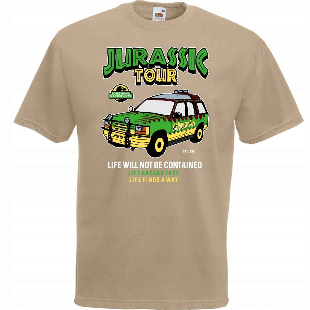 

Koszulka Jurassic tour jeep auto S khaki
