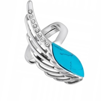 Stříbrný Prstýnek Křídlo Tyrkys Zirkony Stříbro 925