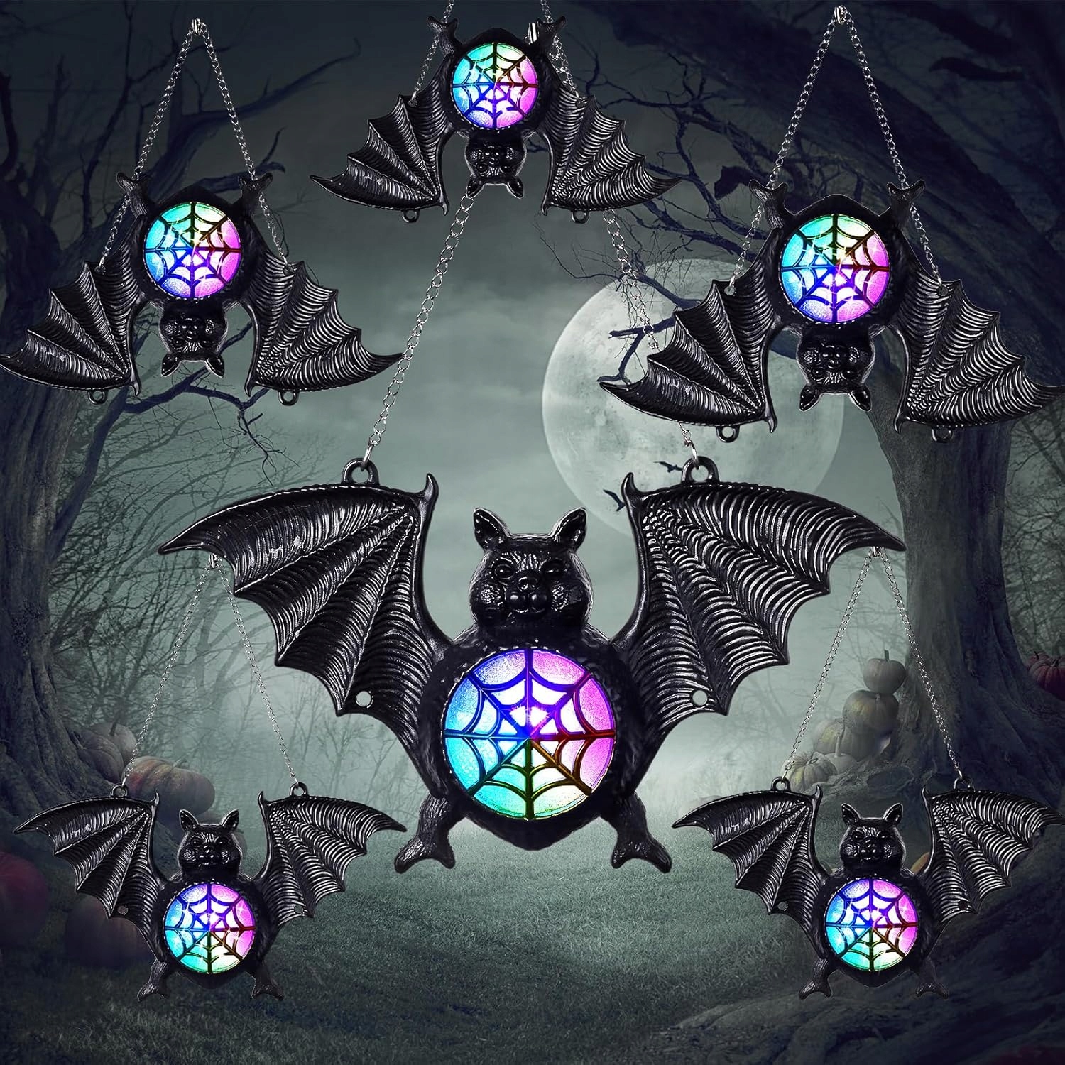 Harrycle Lampiony Netopýři na Halloween 6 hledání Napájené bateriemi