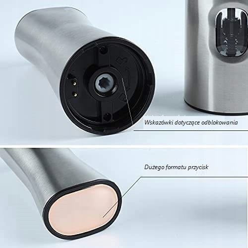 ELEKTRYCZNY MŁYNEK DO SOLI/PIEPRZU STALOWY Model HG222001