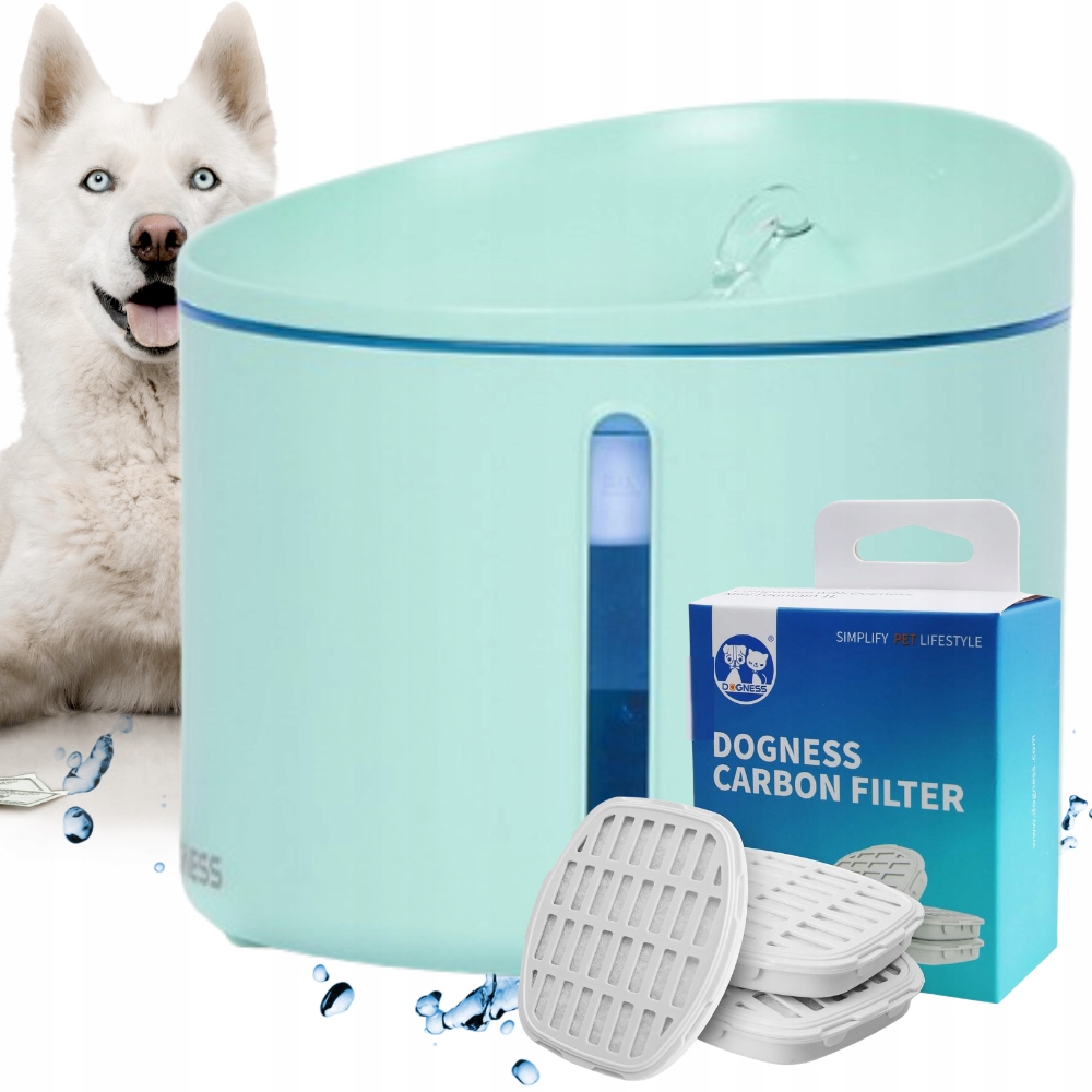 Levně Fontána Napáječka pro kočky psa automatická Led tichá Dogness 3,2 l filtry