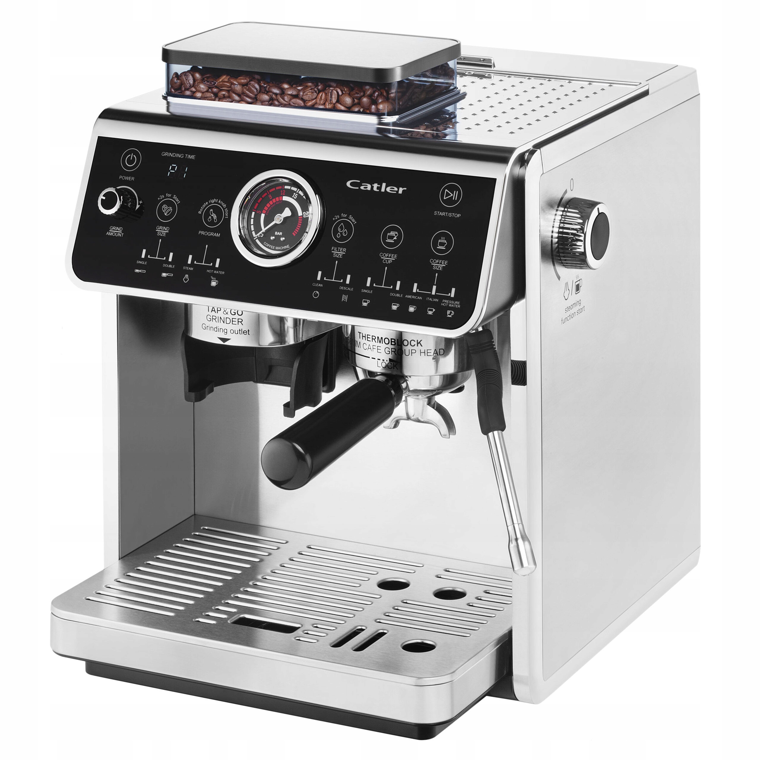 Ekspres Kolbowy Catler ES910 Podwójny System Thermoblock 2800W Młynek