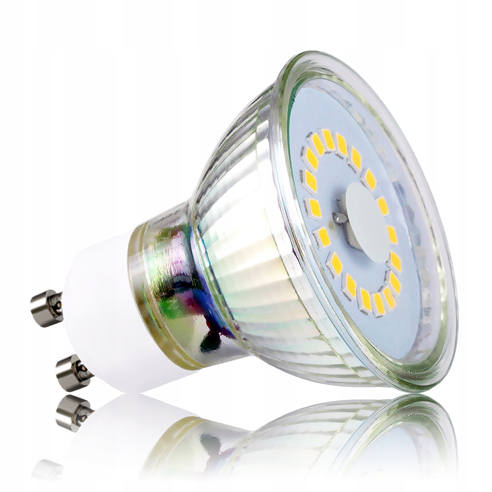 Żarówka LED GU10 5W=40W SZKŁO PREMIUM neutralna