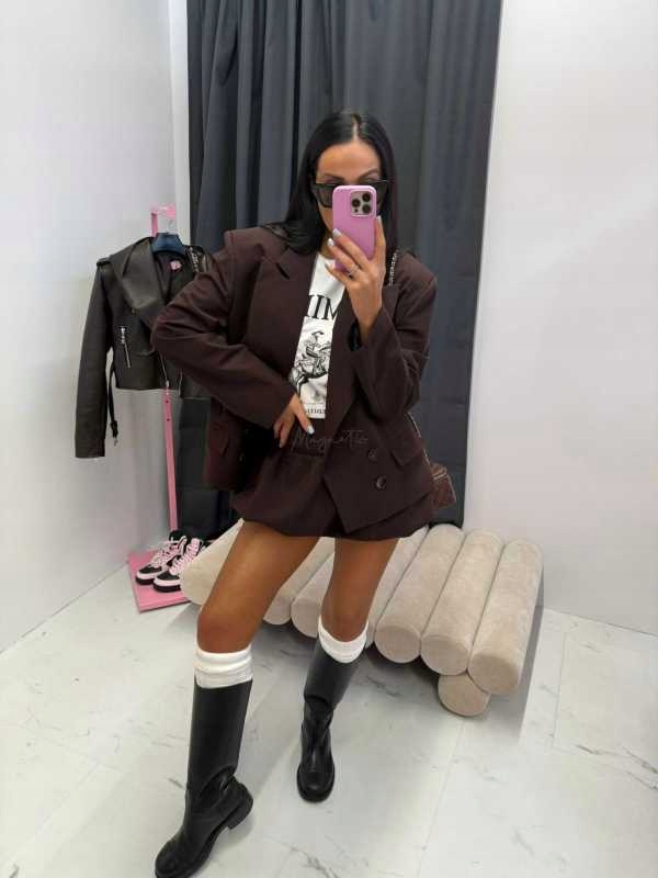 Elegantní sukně-Kraťasy Bombka La Milla Čokoláda Hnědá 36