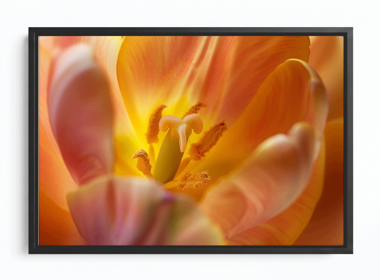 Obraz Rám Americký Box Květ Žlutý Tulipán Příroda Makro Fotografie 120x80