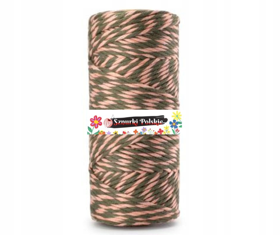 Sznurek skręcany twist Brąz-łosoś 100m 3mm