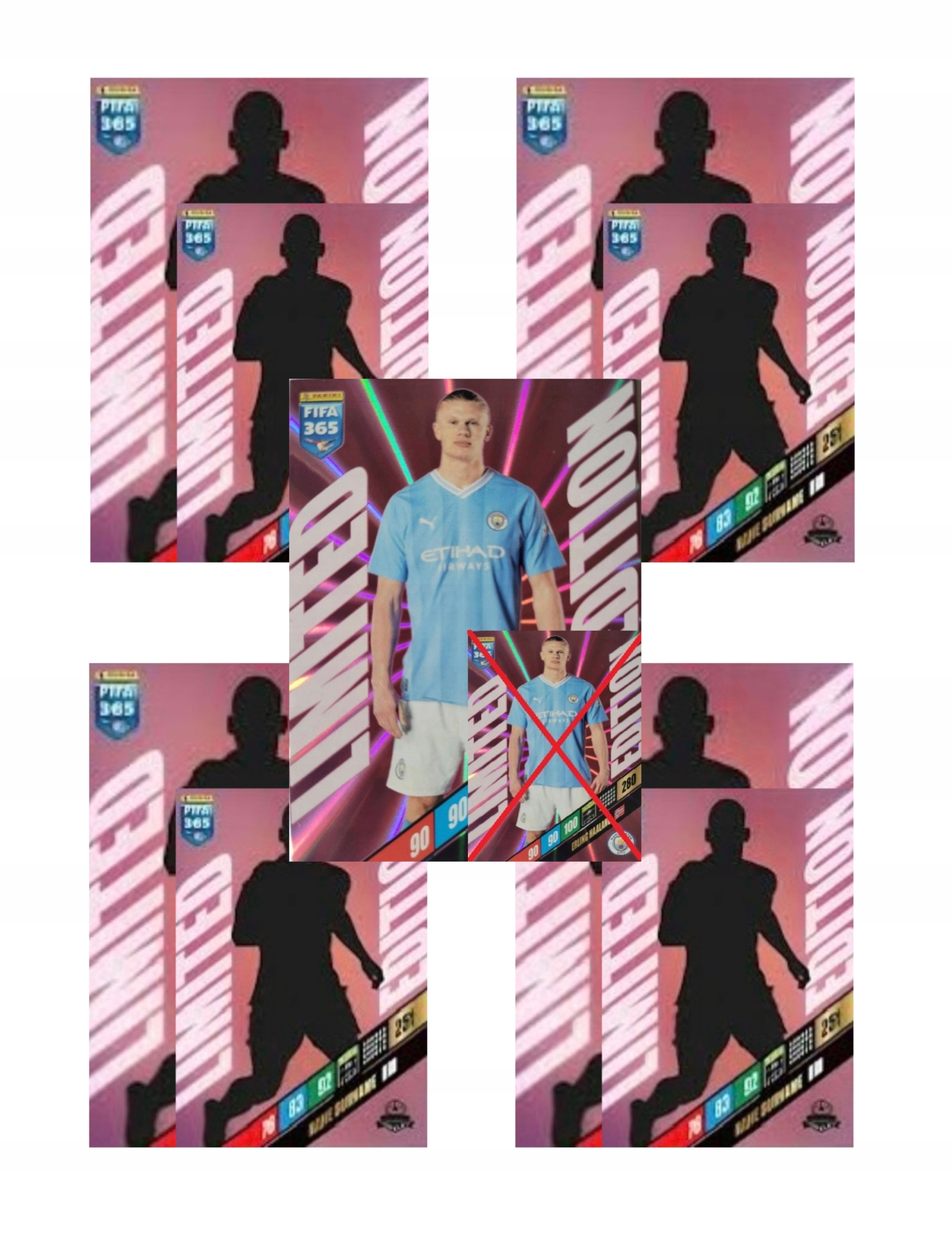 Panini Fifa 365 2024 Zestaw 5 Kart Limited XXL w Tym Haaland