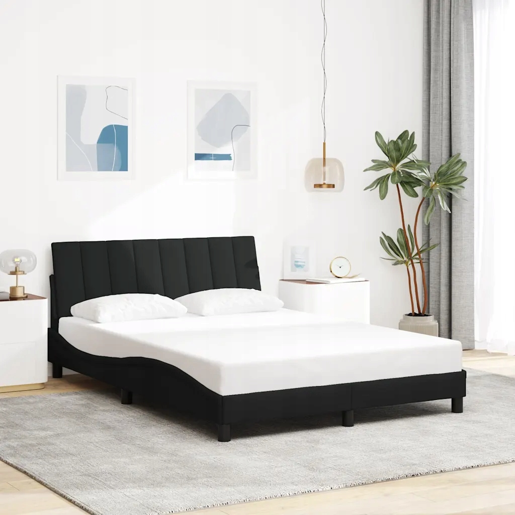 vidaXL Rám postele bez matrace Hanko černý 120 x 200 cm textil