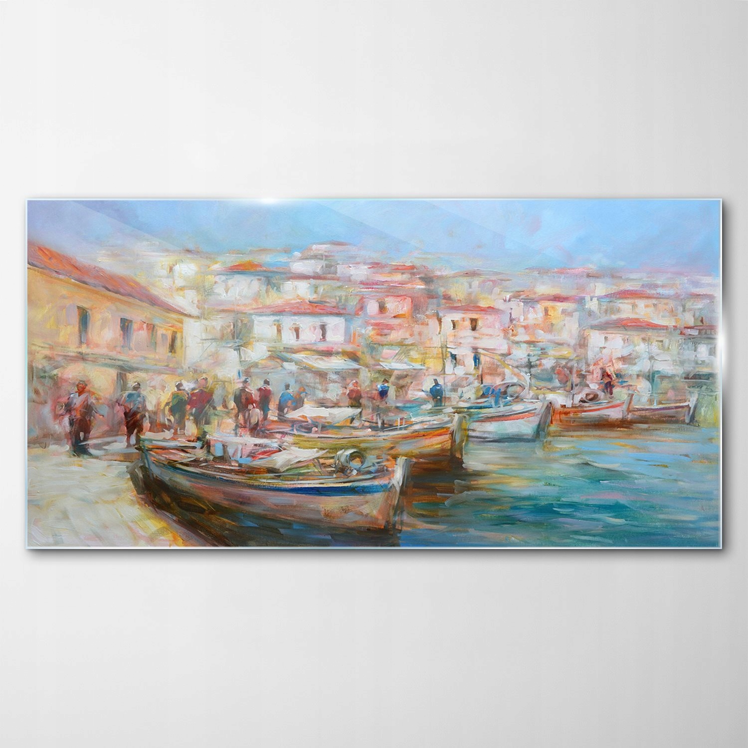 Tvrdený sklenený obraz Lode Ostrov Prístav 120x60