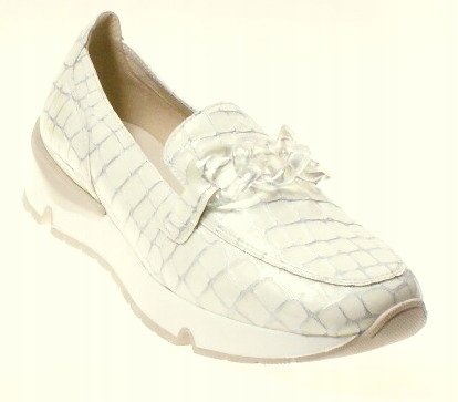 Fabio Fabrizi 935 Polobotka Béžovo-stříbrná Krokodýl Vel 39