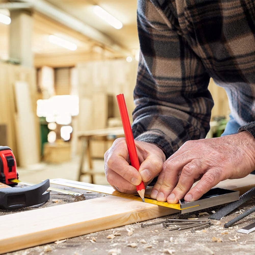 12szt.OŁÓWEK STOLARSKI CIESIELSKI CZERWONY 180 mm Marka inna