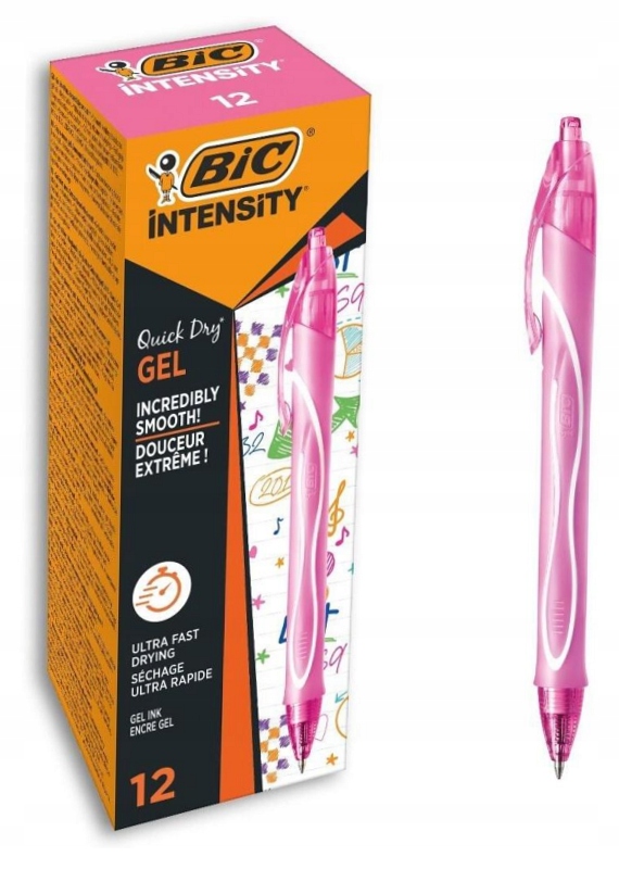 Długopis żelowy Quick Dry 0,7mm róż Bic