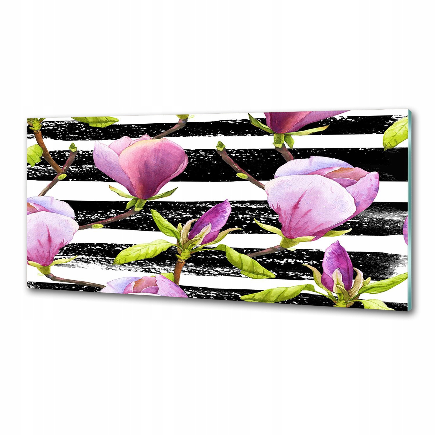 Panel do kuchyně Magnolie s proužky 125 x 50 cm Lepidlo
