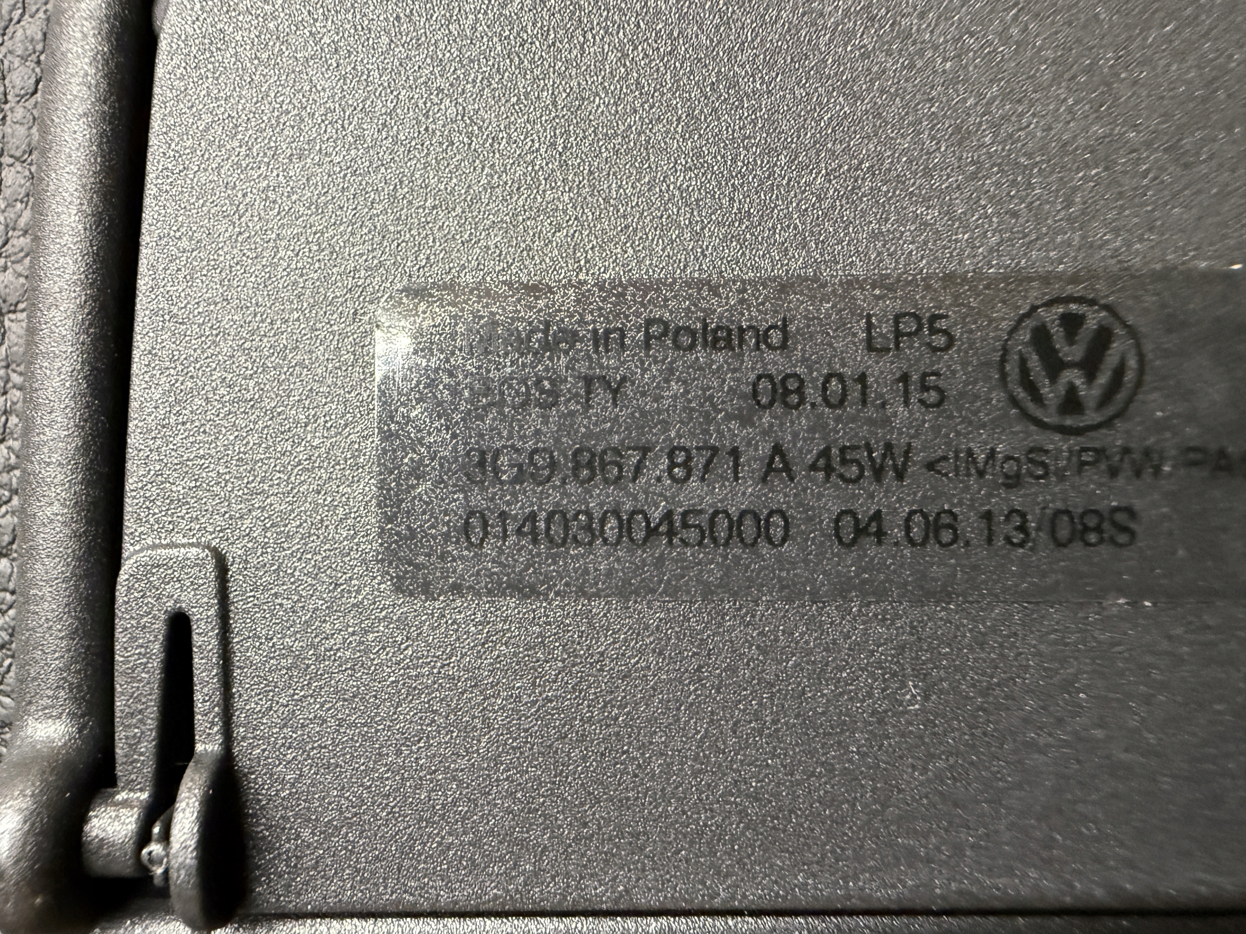 VW PASSAT B8 3G blinds boot 3G9867871A