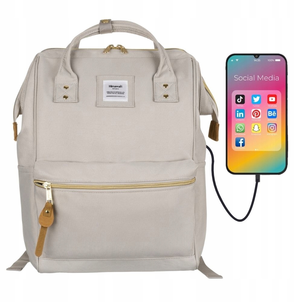 Himawari velký městský batoh, prostorný pro školní notebook do práce a4