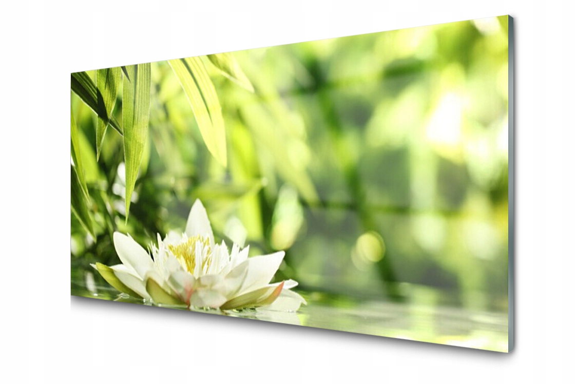 

Panel szklany dekor Kwiat Liście 120x60 + Klej