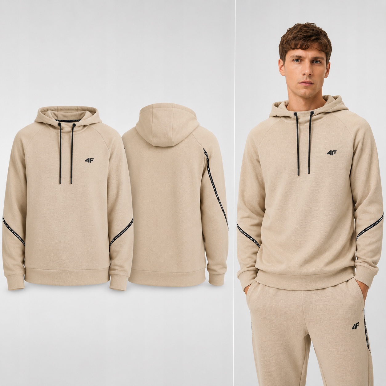 Pánská Mikina 4F Tepláková Nepropínací S Kapucí 3XL M2238 SS26