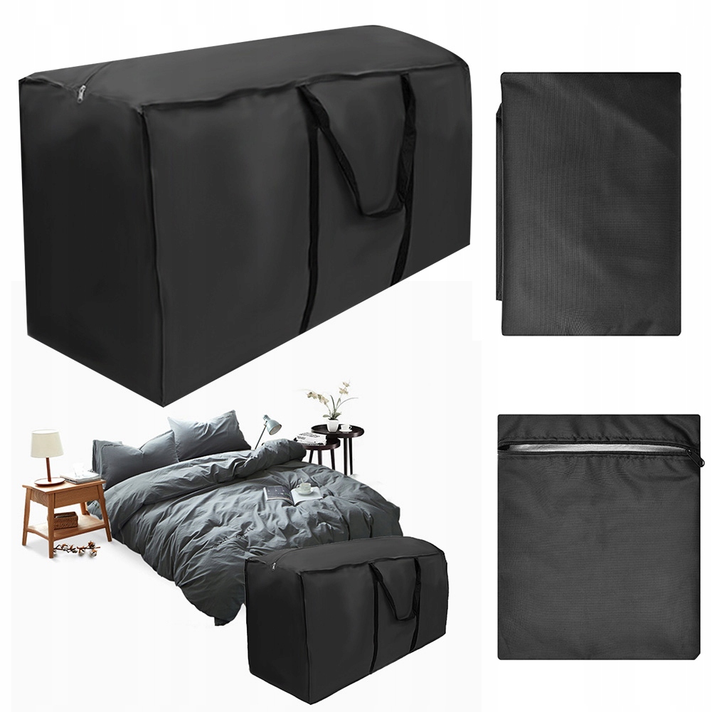 Pokrowiec ogrodowy na poduszki 173 x 76 x 51 cm czarny