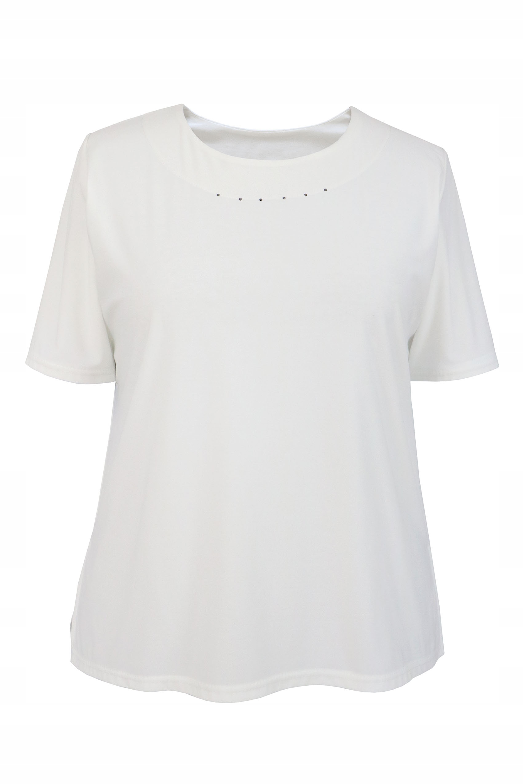 

Bluzka z cyrkoniami elegancka biała 4XL 52 54