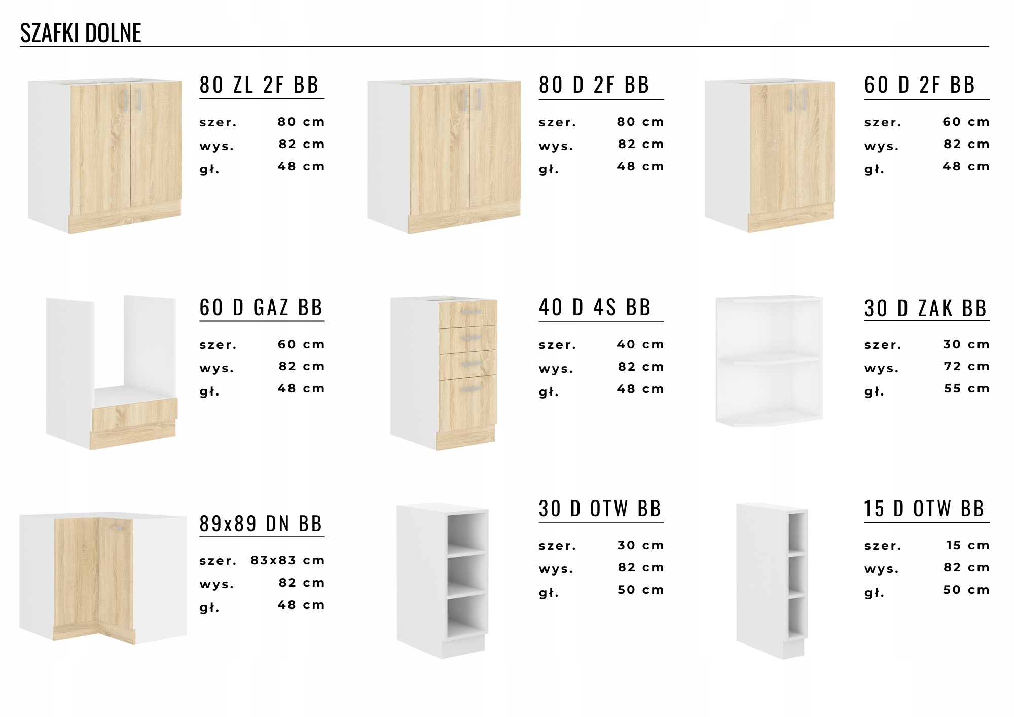NOWOŚĆ!! Meble kuchenne ODETA 2B - 2 kolory Materiał płyta laminowana