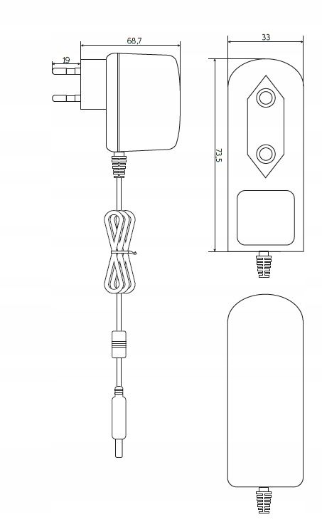 ZASILACZ STABILIZOWANY12 V 1.2 A 12W jak XKD Kod producenta ZASILACZ 12 V MSA-C1200CS12.0-18F-DE