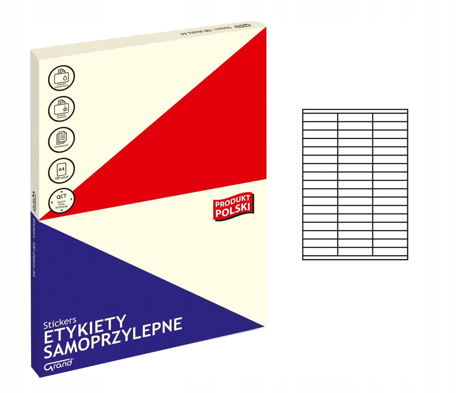 

Etykiety samoprzylepne A4 70x16,9mm 100szt Grand