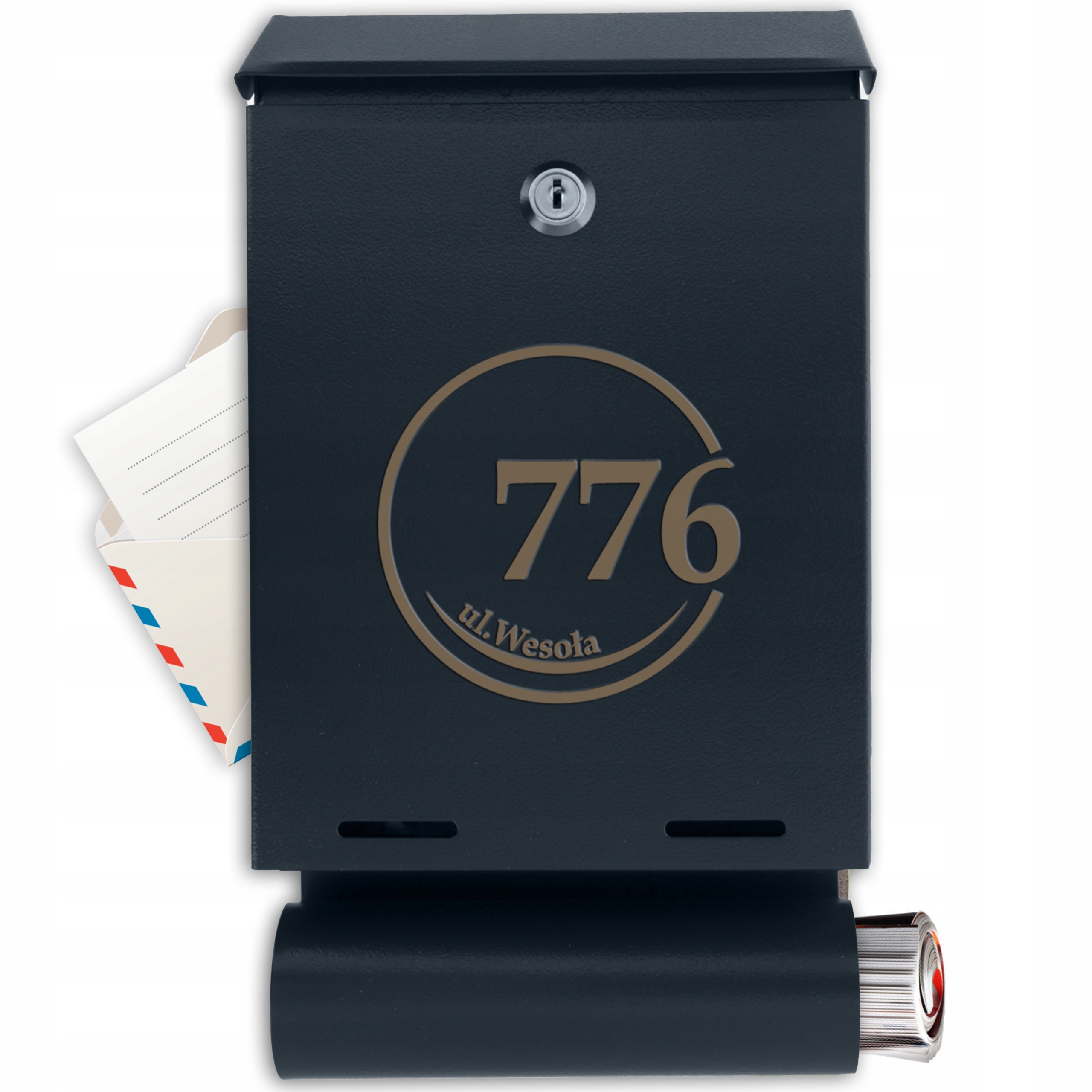 Poštovní Schránka S Číslem Domu Adresou Na Dopisy Antracit S Trvanlivou Trubicí