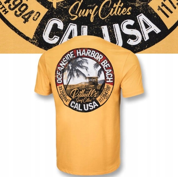 Męska Koszulka Pitbull Bawełniany Klasyczny T-shirt z nadrukiem Oceanside