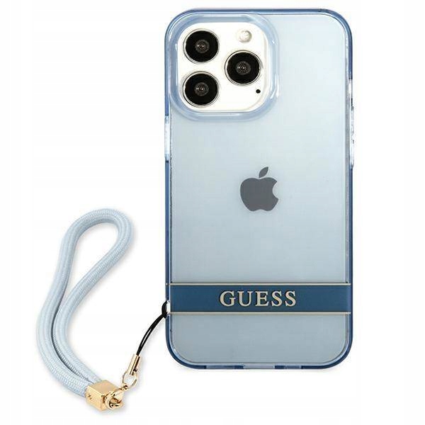 Etui Guess Translucent Strap na iPhone 13 Pro iPhone 13 niebieskie Guess