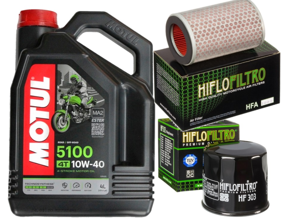 HF303 ZESTAW OLEJ MOTUL 5100 10W40 4L FILTRY HONDA CB 600 HORNET 98-03