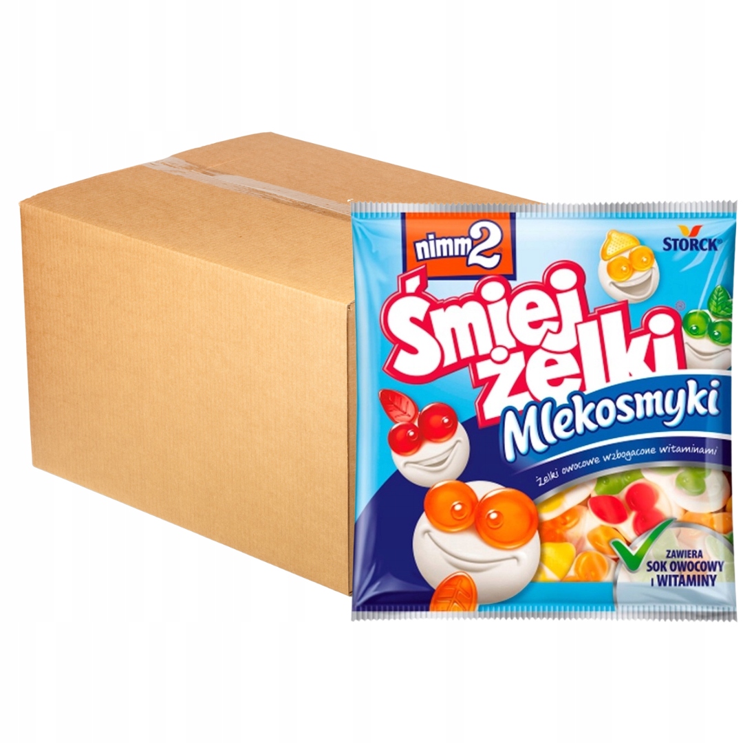 Levně nimm2 Želé mléčné bonbóny Ovocné Želé Bonbony obohacené vitamíny 90g x 24 ks.