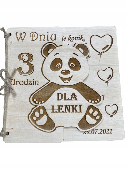 

Kartka urodzinowa drewniana grawer dziecko