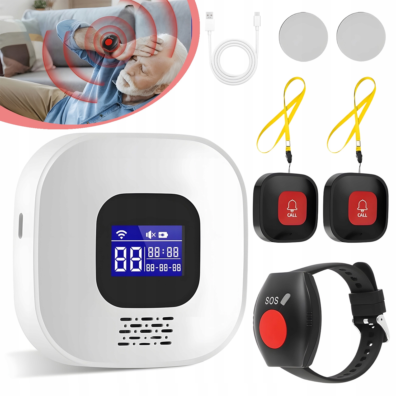 Tlačítko Alarmu Pro Seniory, Tlačítko Alarmu S Omáčkou, Alarmový Zvonek