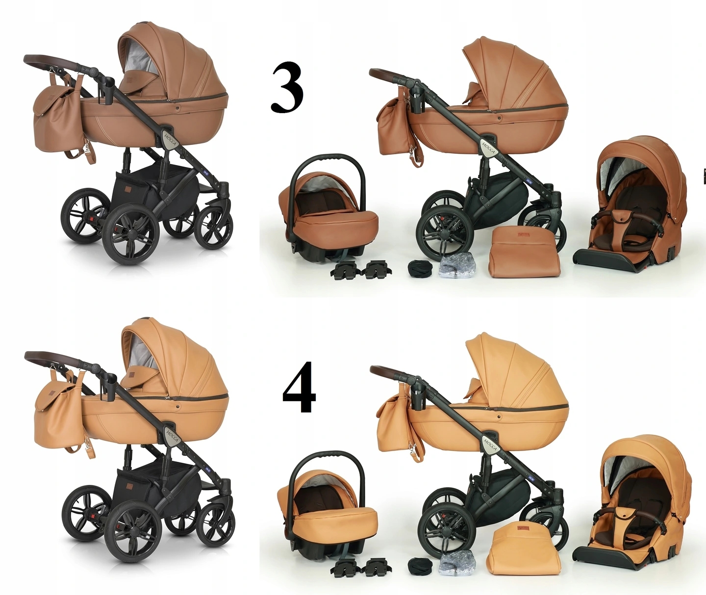 WÓZEK DZIECIĘCY VERDI MOCCA 3W1+ TORBA + AKCESORIA Model Verdi Mocca