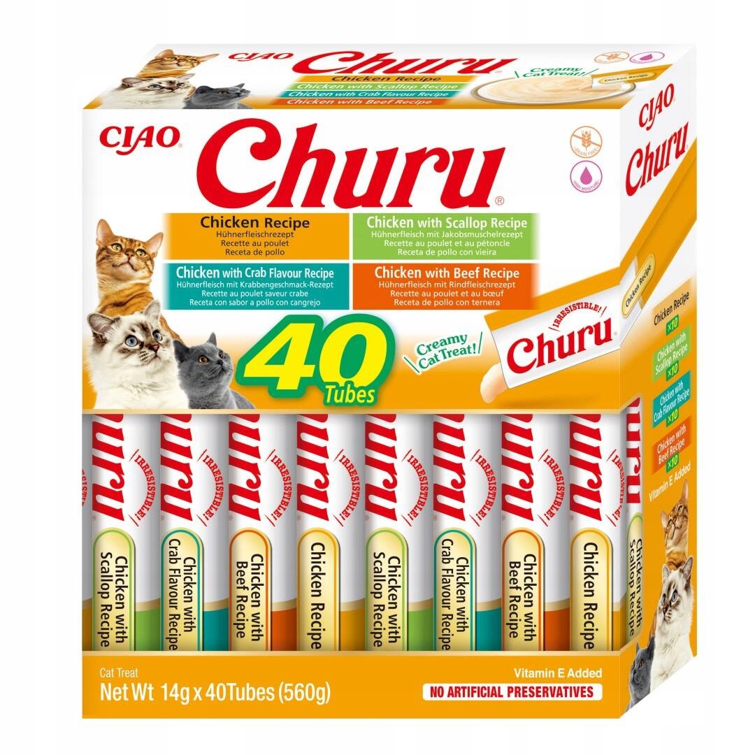 Inaba Cat Churu 40x14g (560g) Kremowy Przysmak Dla Kota Mix Z Kurczakiem