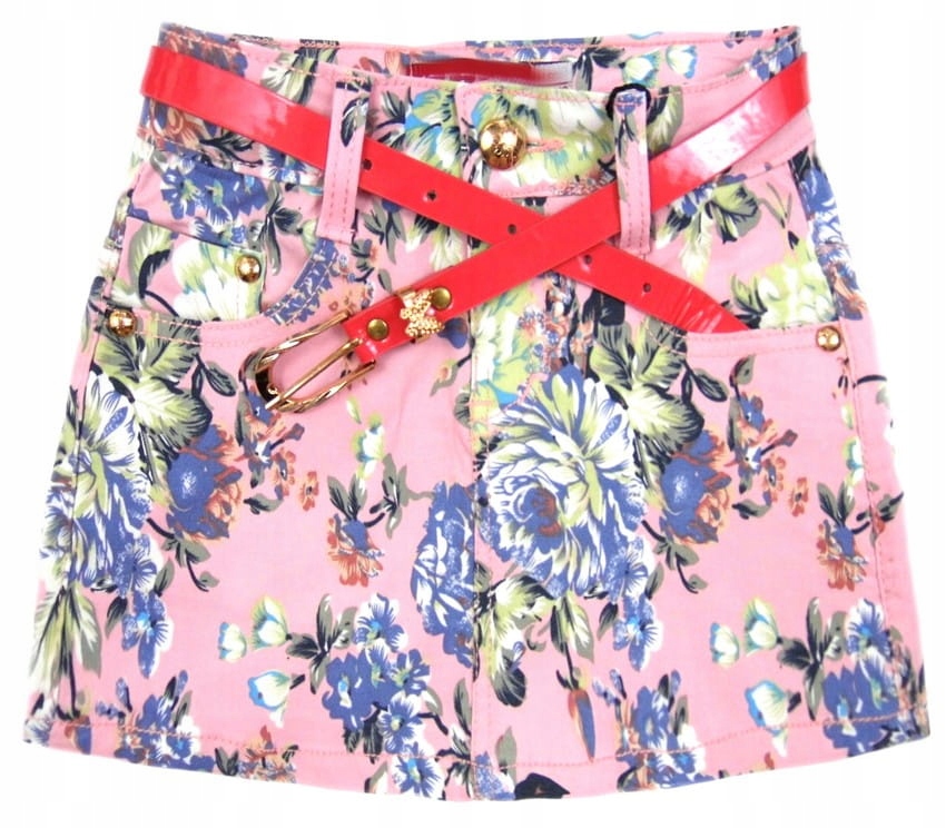 

163 spódniczka w kwiaty *milena* 8Y pudrowa