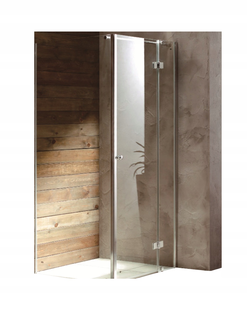 KABINA PRYSZNICOWA PROSTOKĄTNA 120x80 CM DRZWI UCHYLNE GRUBE SZKŁO