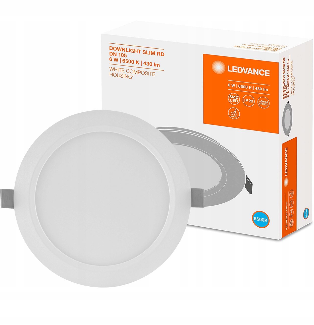 

Panel Led Podtynkowy 6W 6500K Slim DN105 Ledvance