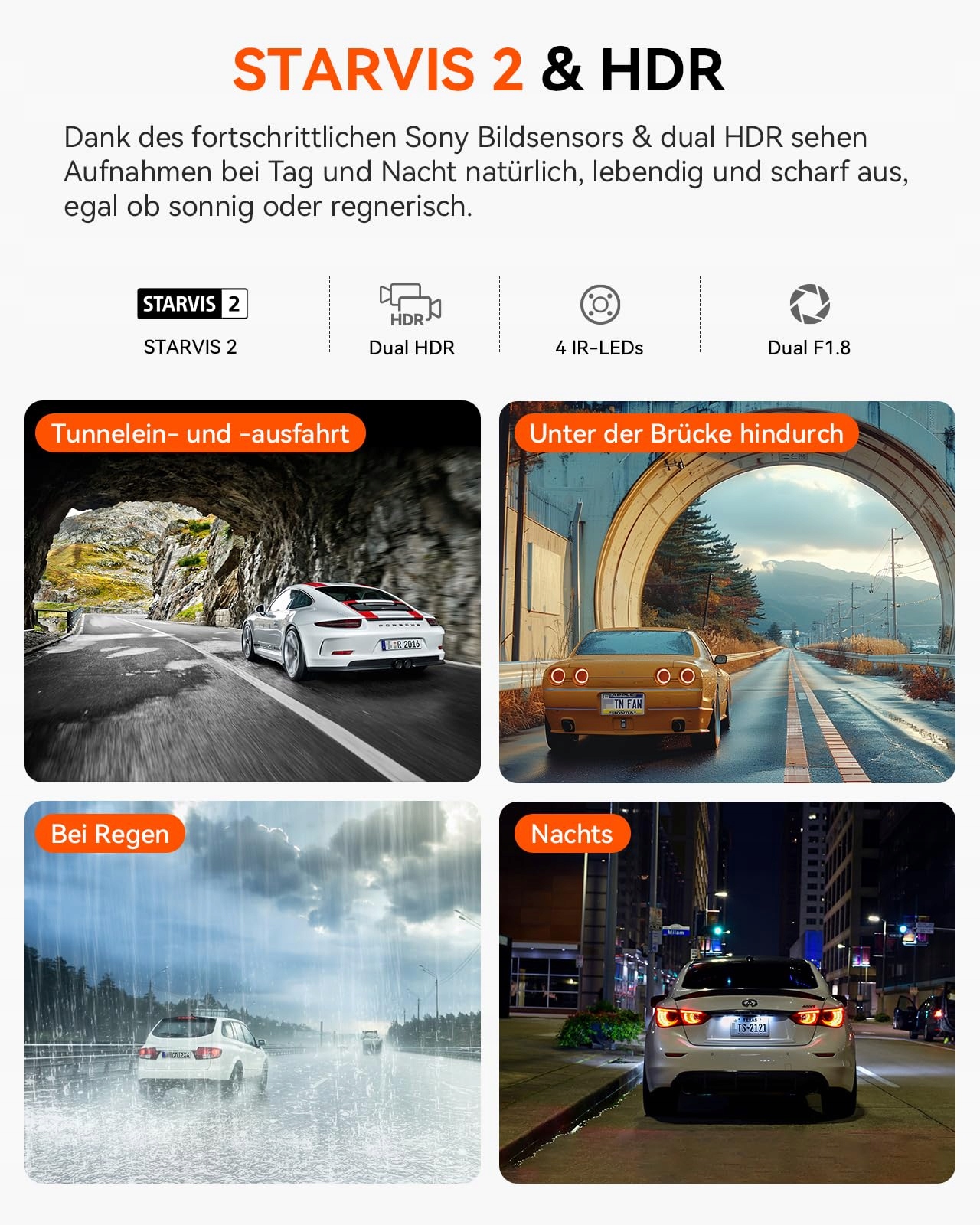 VANTRUE N2X Kamera 2.7K 1080P GPS WiFi Nocny Tryb 24/7 Parkowanie — miniatura 3