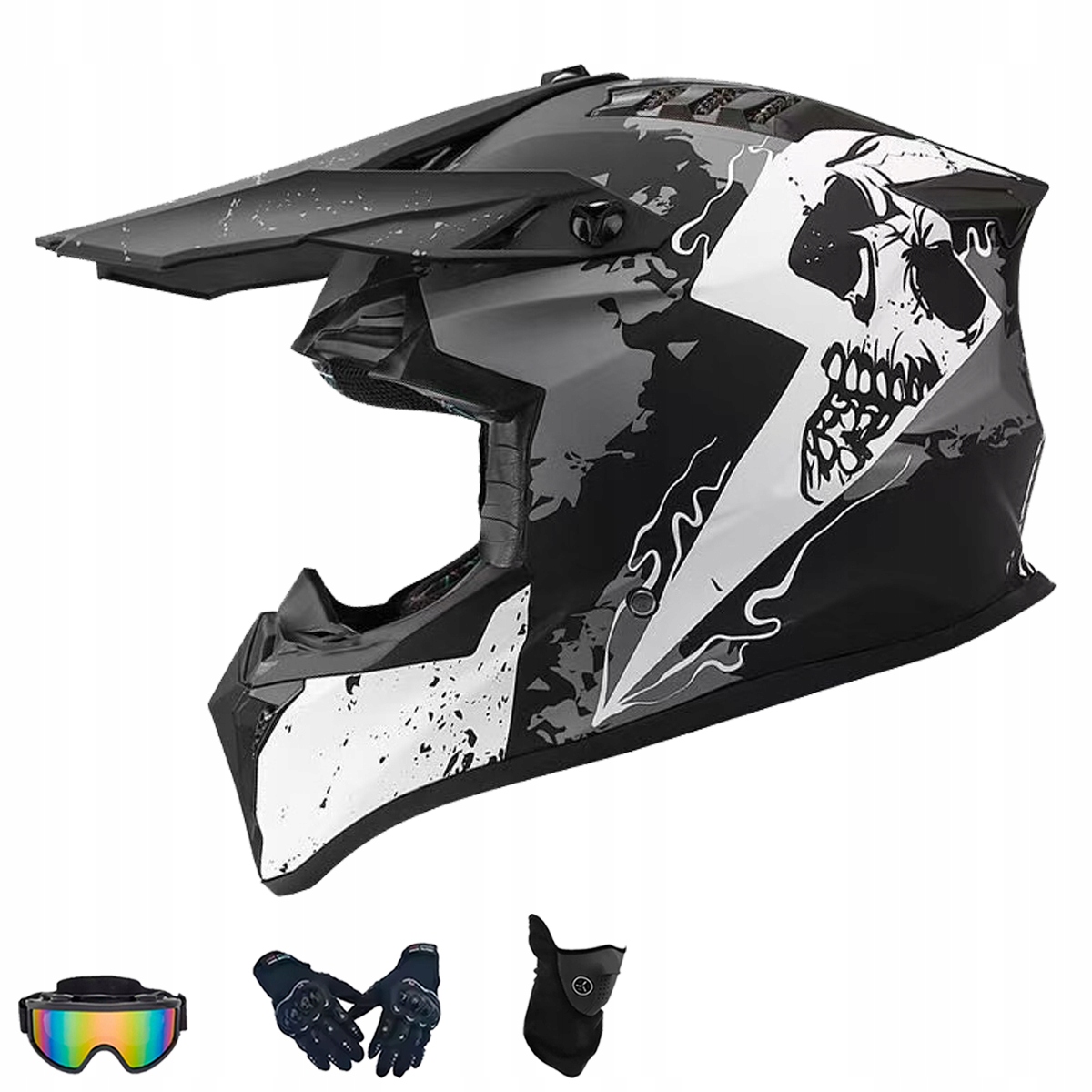Helma Na Elektrickou Koloběžku Cross Enduro Quad Bmx Helma Brýle Rukavice L